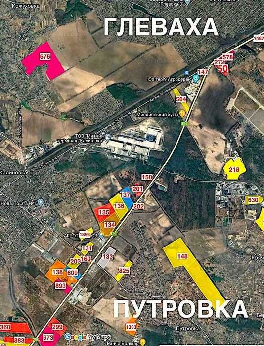 Фасадна ділянка 1Га траса Київ-Харків Бориспільський р-н