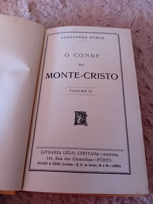 Conjunto de 2 Livros Antigos O Tio Goriot/O Conde de Monte Cristo