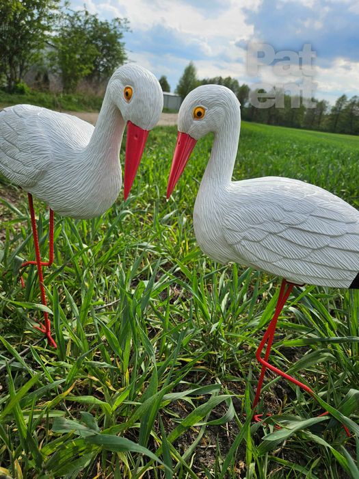 Figurki bocian bociek do ogrodu dekoracja działka ozdoba 2 szt.