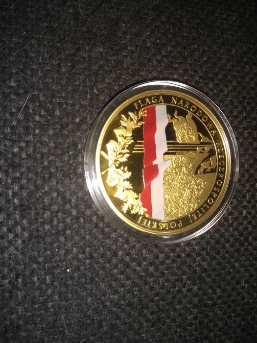 Dobra moneta kolekcjonerska - Flaga narodowa RP (złota)