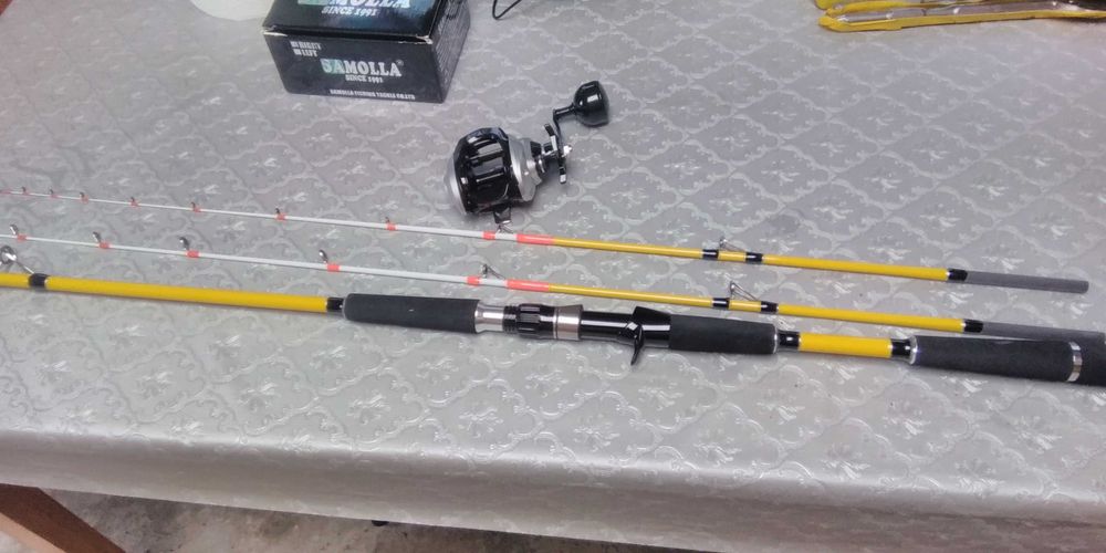 Conjuntos de casting e spinning, canas com 2 partes da frente,