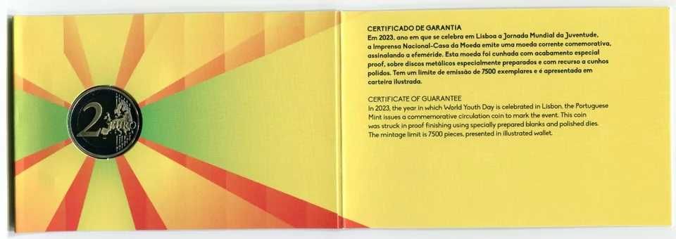 Portugal 2€ Jornada Mundial da Juventude 2023 Proof