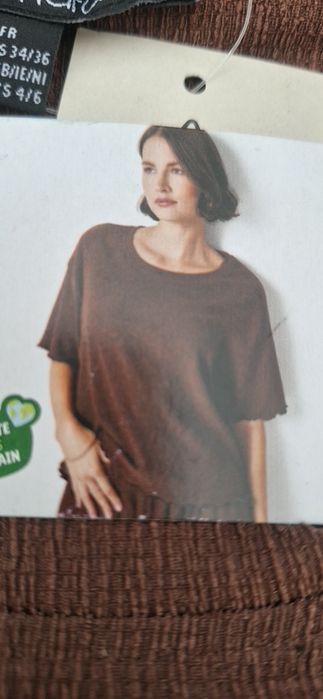 T-shirt bluzka damska oversize firmy Esmara rozmiar XS 32/34 kolor brązowy