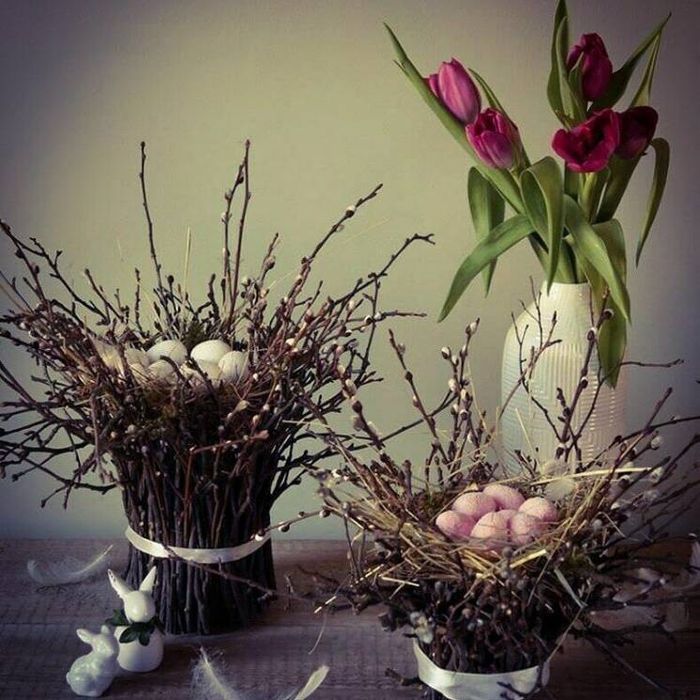 Декор Пасха, гнездо. Гнездо из веток