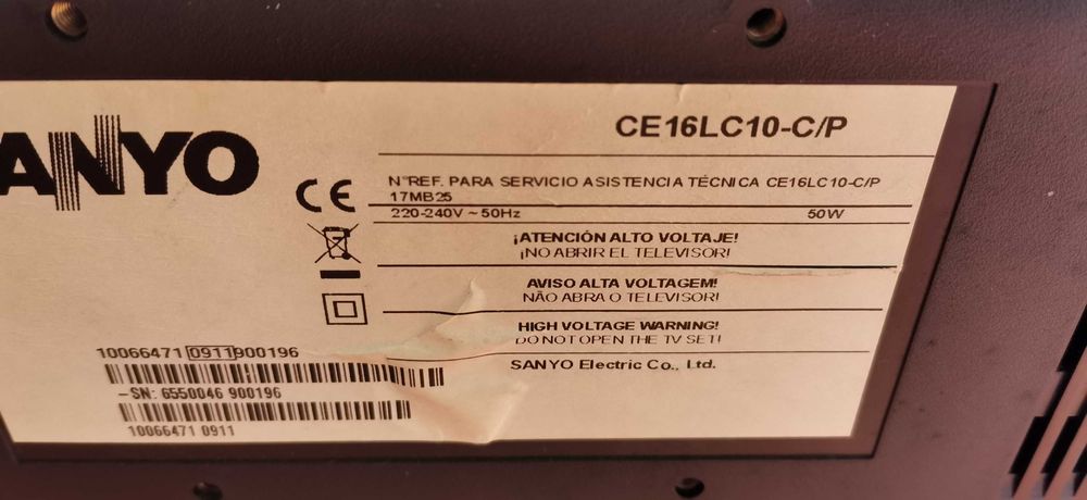 Televisão pequena Sanyo