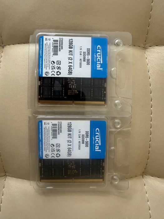 Пам'ять Crucial DDR5 128GB (2x64GB) 5600MHz SODIMM для ноутбука (Нова) (CT2K64G56C46S5)