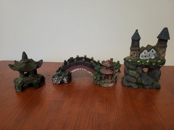 Ozdoba do akwarium most zamek domek