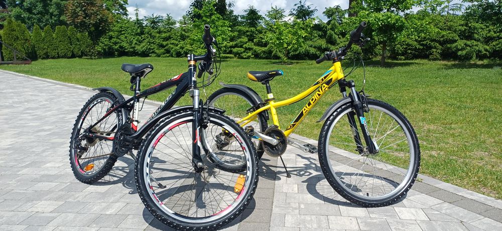 Rower młodzieżowy Alpina Rock Star 24" – amortyzator, błotniki, stan bardzo dobry