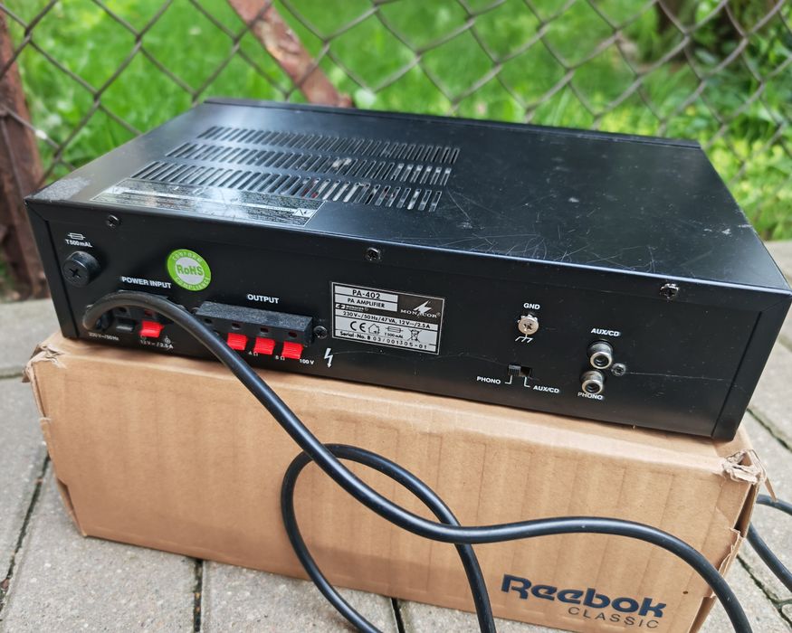 Wzmacniacz radiowęzłowy PA Monacor PA-402 | 100V / 4-8 Ohm | 100% Sprawny