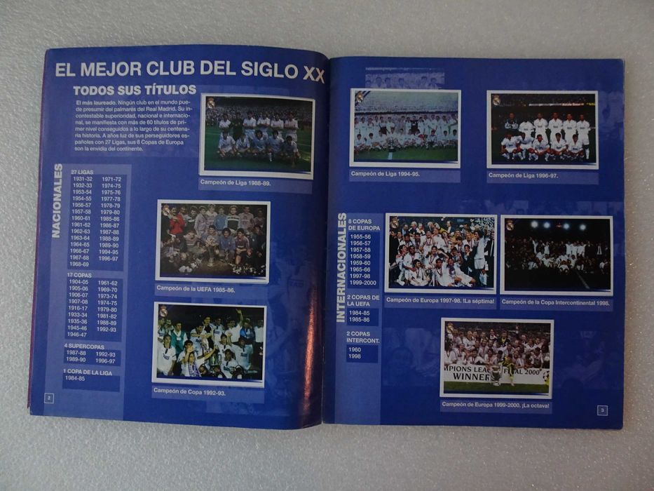 Caderneta de cromos de futebol completa Real Madrid 2000/2001 Panini