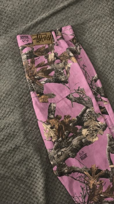 Штани камуфляж Stussy рожеві sk8 реп широкие stussy x realtree