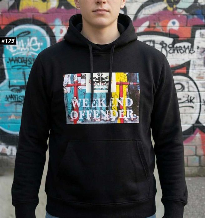 Худи Черное WEEKEND OFFENDER 1312 — Толстовка Кофта Викенд Оффендер — XS/XL
