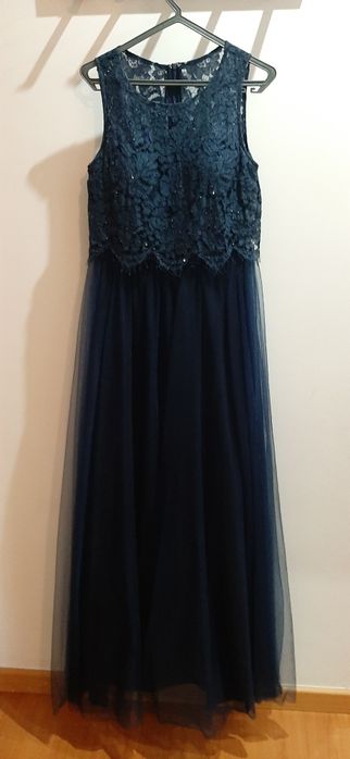 Vestido azul escuro origem