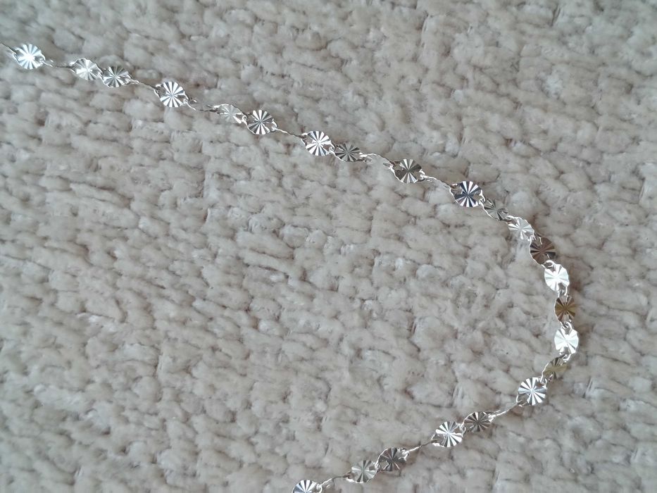 Srebrny naszyjnik łańcuszek 40 cm diamentowany 1,6 g Srebro 925