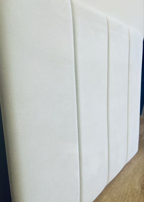 Miękkie tapicerowane białe panele 202,4cm x 86,3cm x 3,5 cm