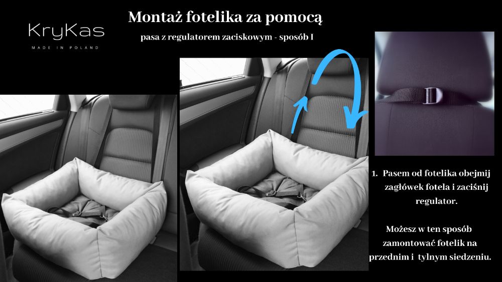 Fotelik samochodowy dla psa kota - legowisko do auta NOWOŚĆ