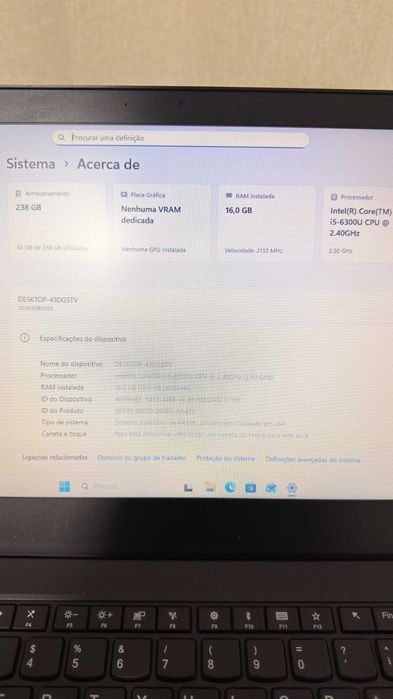 Portátil Lenovo Thinkpad T470 i5 16GB RAM SSD 256G