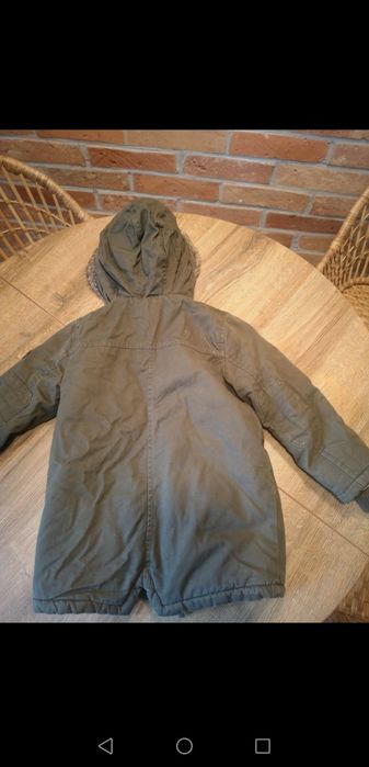 Mothercare gruba zimowa parka na futerku r. 116 stan b.dobry +