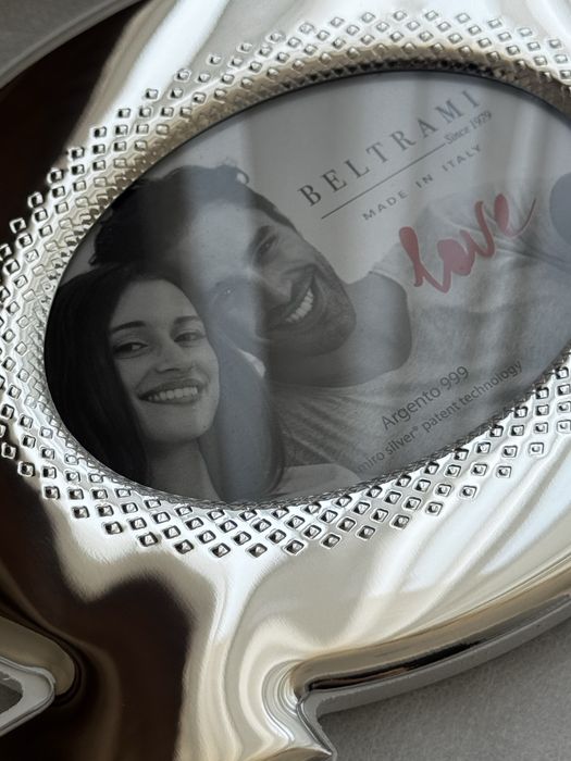 Срібна фоторамка Beltrami LOVE . Made in Italy
