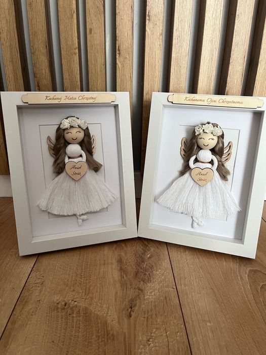 Aniołki podziekowanie dla Chrzestnych