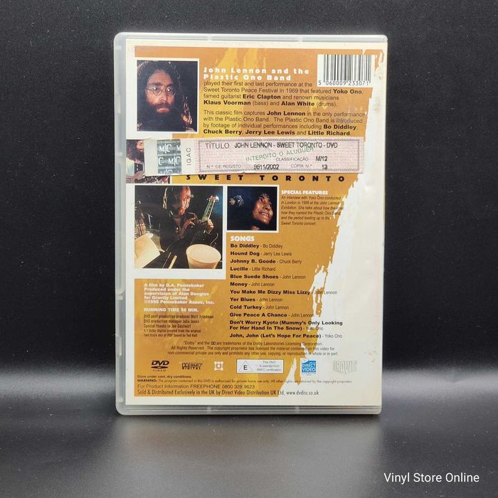 DVD Música - John Lennon And The Plastic Ono Band - Sweet Toronto - Ref.MCLE
