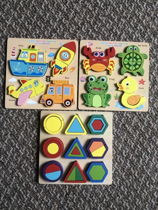 Розвиваючі дерев’яні пазли для дітей  | від 50 грн