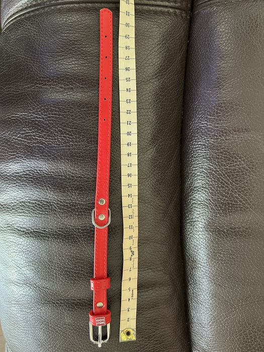 Obroża czerwona skóra