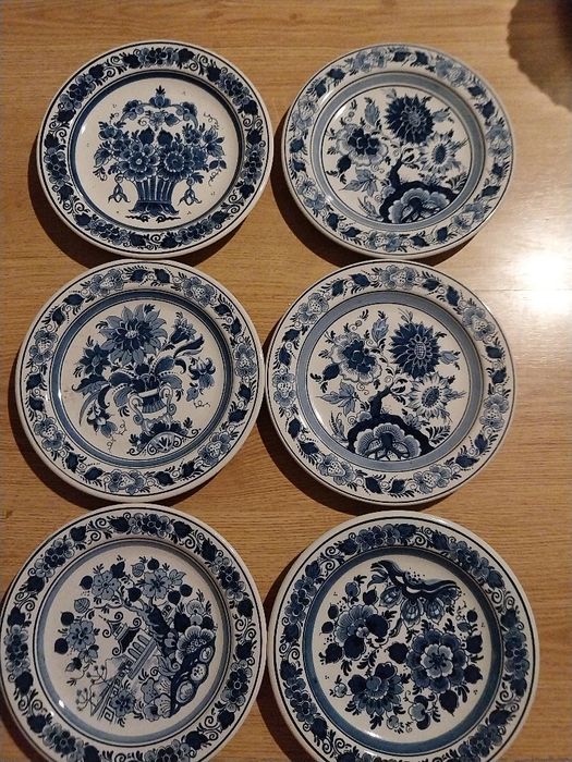 6szt talerzyków deserowych w kobalcie