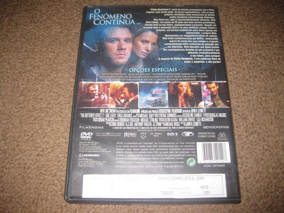 DVD "The Butterfly Effect 2" starring Eric Lively64563939108866121