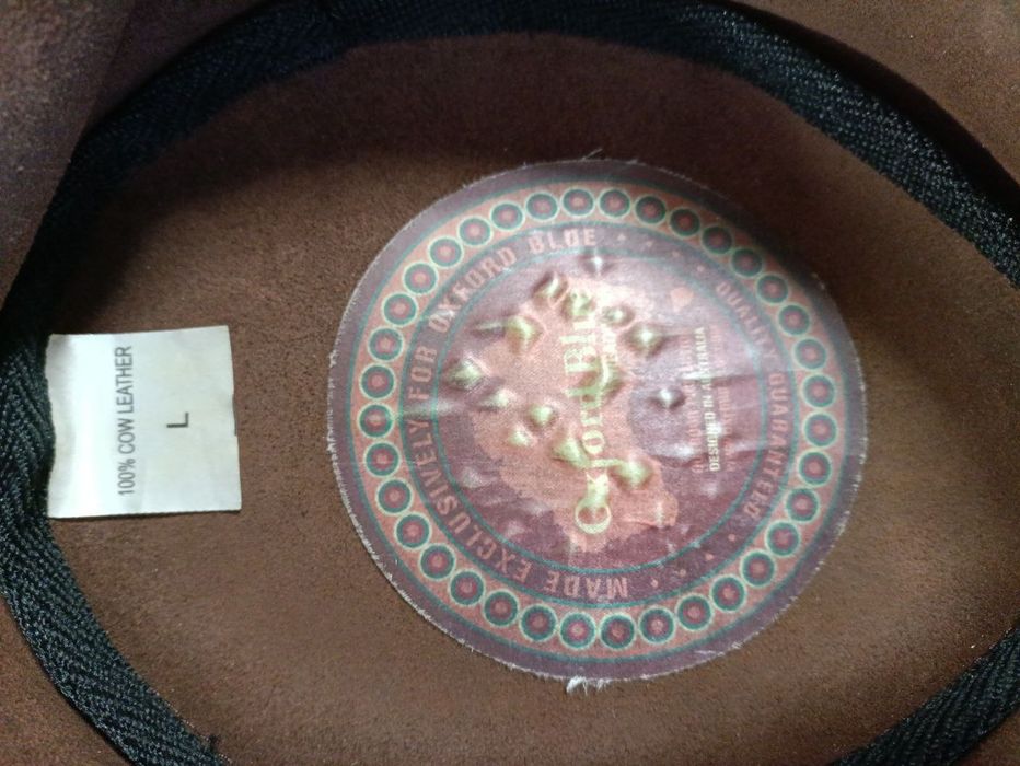 Кожаная шляпа Oxford Blue Aussie Cowhide Leather Hat.