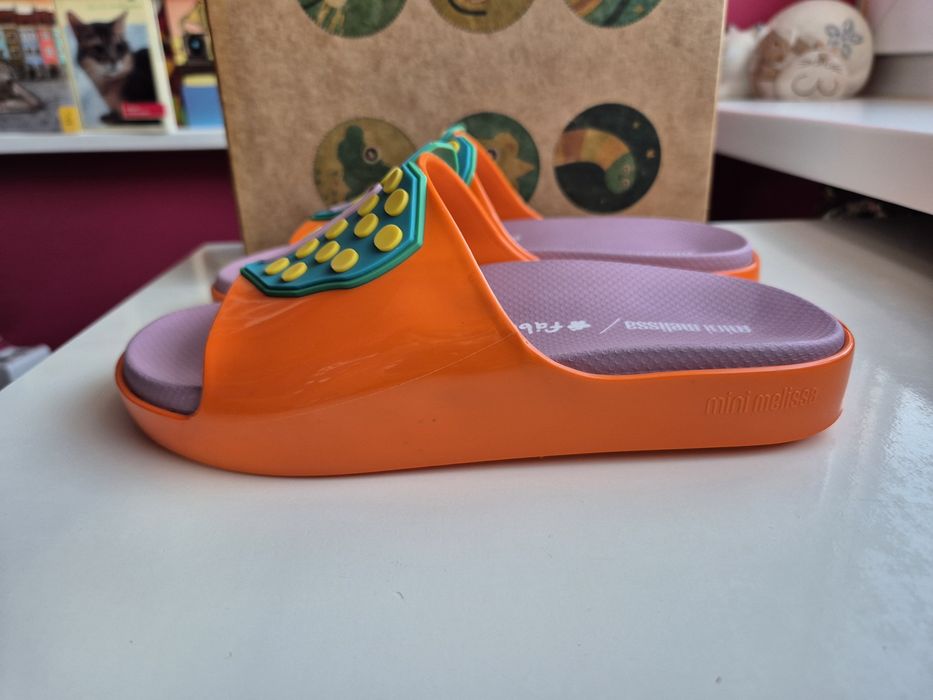 Buty Klapki Mini Melissa Cloud Slide pomarańczowy pomarańczowe r33