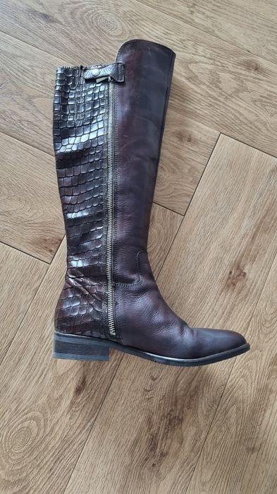 Kozaki damskie Clarks skóra