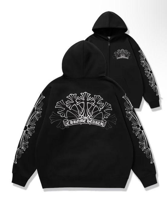 Зип худи Chrome Hearts Logo Унисекс Новинка Топ прожаж  Кром Хартс New