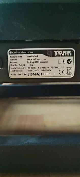 Bieżnia YORK FITNESS T 103 (uszkodzona)