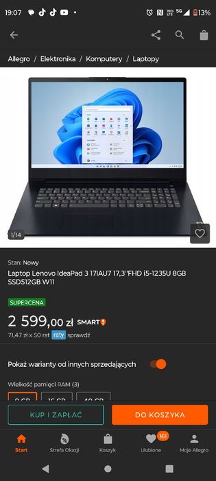 Laptop lenovo Ideapad 3