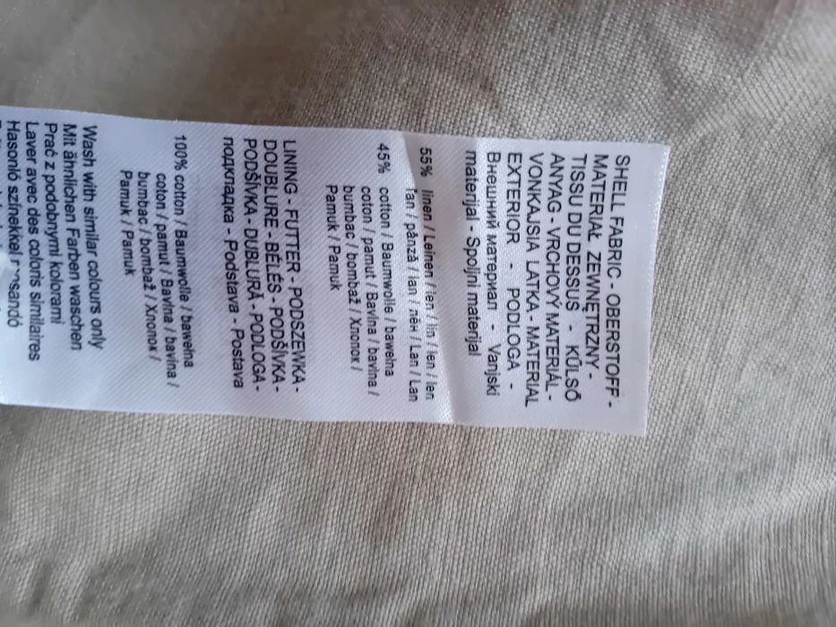 Beżowe spodnie z dodatkiem lnu