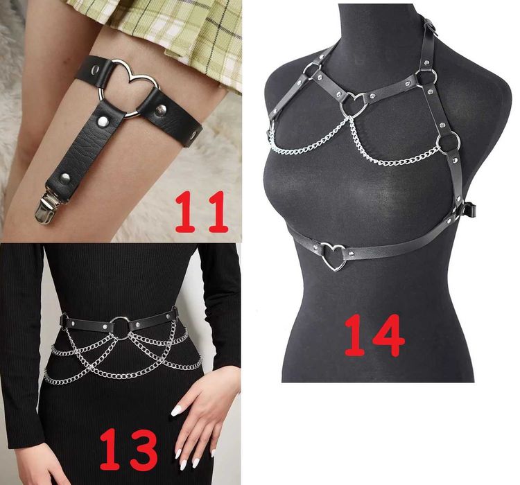 Еротичні шкіряні портупея гартер бандаж пояс ремінь боді шкіра кожа