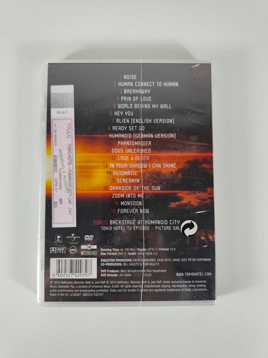 DVD Tokio Hotel Humanoid City Live Selado