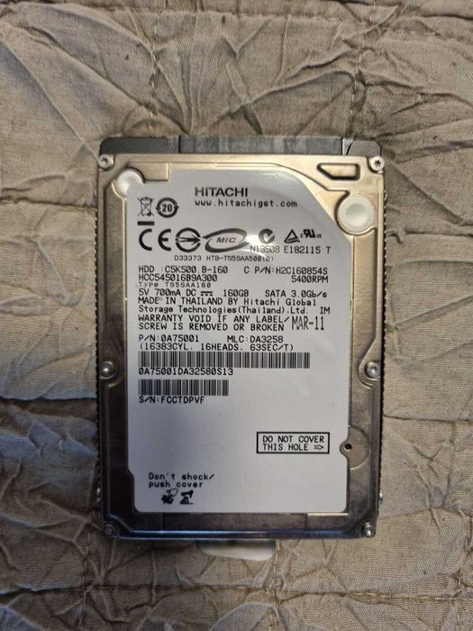 Жорсткий диск Hitachi Travelstar 5K500.B 160Gb 5400rpm 8MB 2.5" SATAII