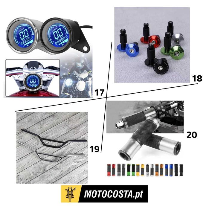 Guiadores e Punhos Moto - Cafe Racer, Chopper, Bobber - MOTOCOSTA