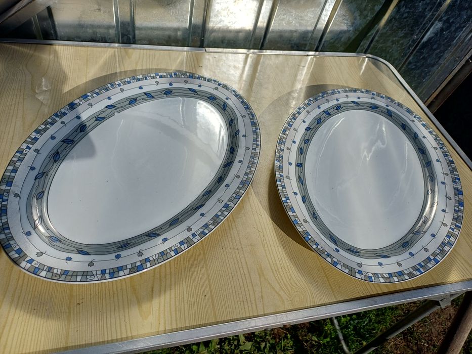 2x talerz owalny prl staroć