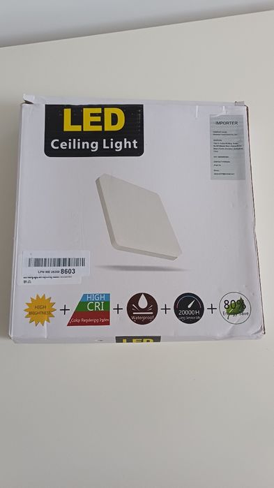Comely Kwadratowy Plafon LED 36W, 3.5CM Panel LED Sufitowy 6500K Zimna Biel