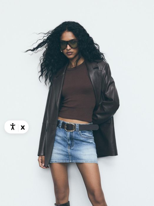 Джинсова міні спідниця Stradivarius