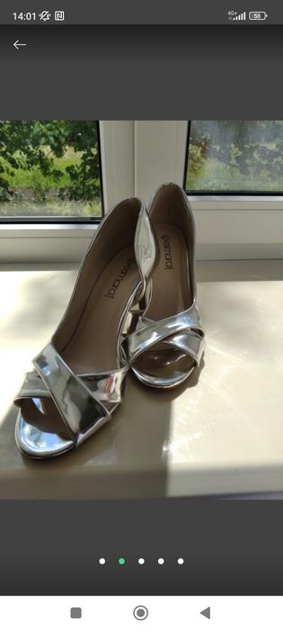 Сріблясті модні босоніжки