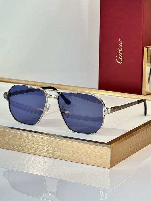 Чоловічі сонцезахисні окуляри з синіми лінзами Cartier Картьє