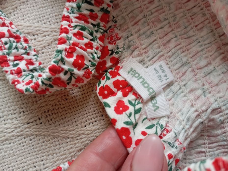 VERTBAUDET 13-15L nowa markowa długa sukienka bawełniana maxi kwiaty