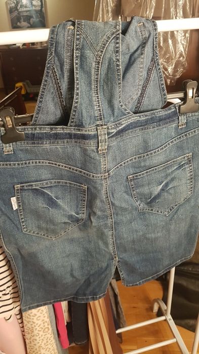 Sukienka ciążowa ogrodniczki regulowana dżinsowa