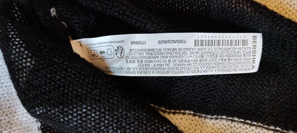 Nowy sweter Bershka czarno białe paski rozm. S