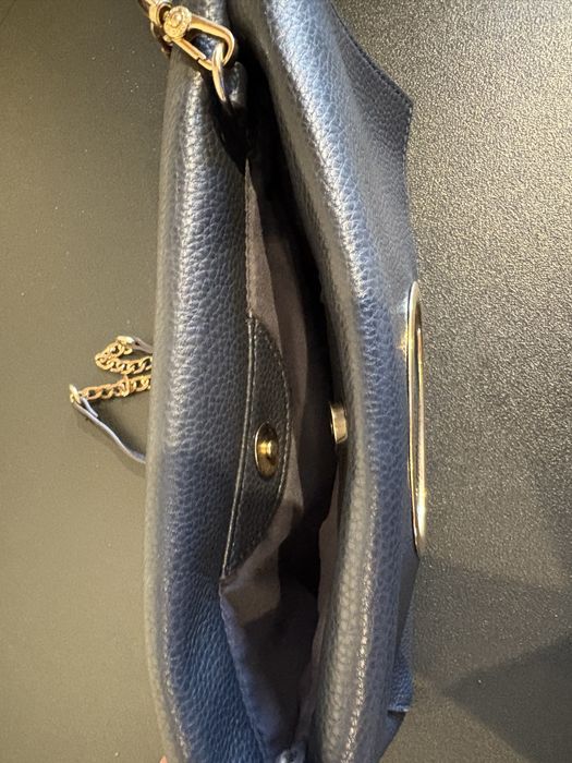 Mala a tira colo, azul, como nova (varios bolsos)