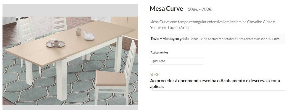 Mesa de sala de jantar branca extensível